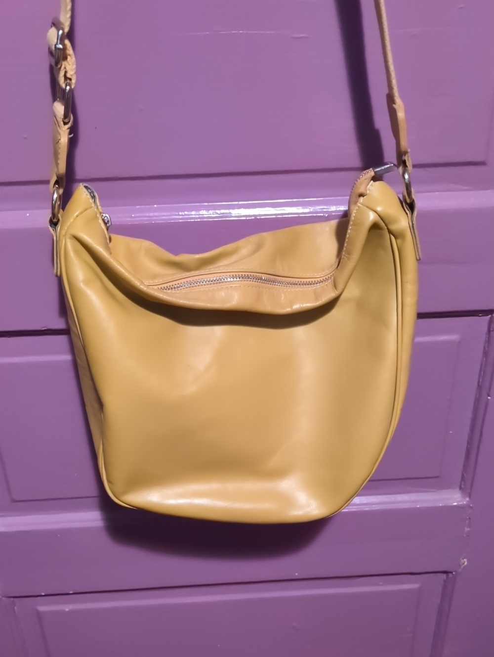 Simons Mustard Yellow Crossbody Hobo Bag